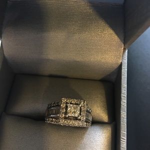 Zales wedding engagement ring 2 CTW 14k white gold